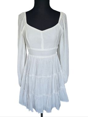 Altar'd State White Long-Sleeve Mini Dress Size S Graduation Party Cottagecore